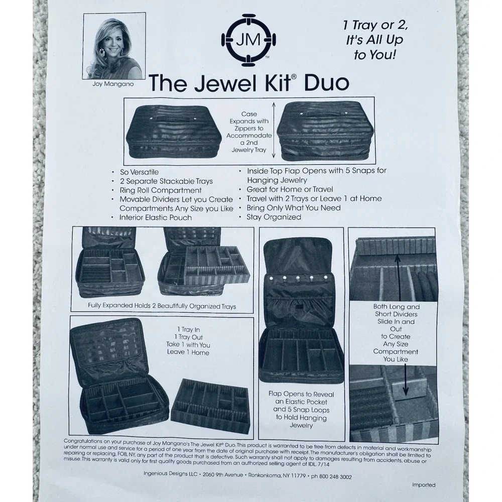 JM New York The Jewel Kit Duo Joy Mangano- Jewelry Organizer & Travel Case NEW